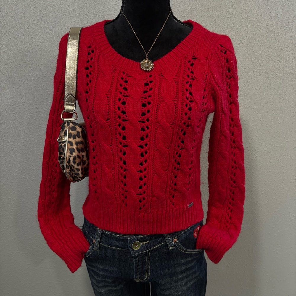 Vintage Hollister Vibrant Red Knit Sweater